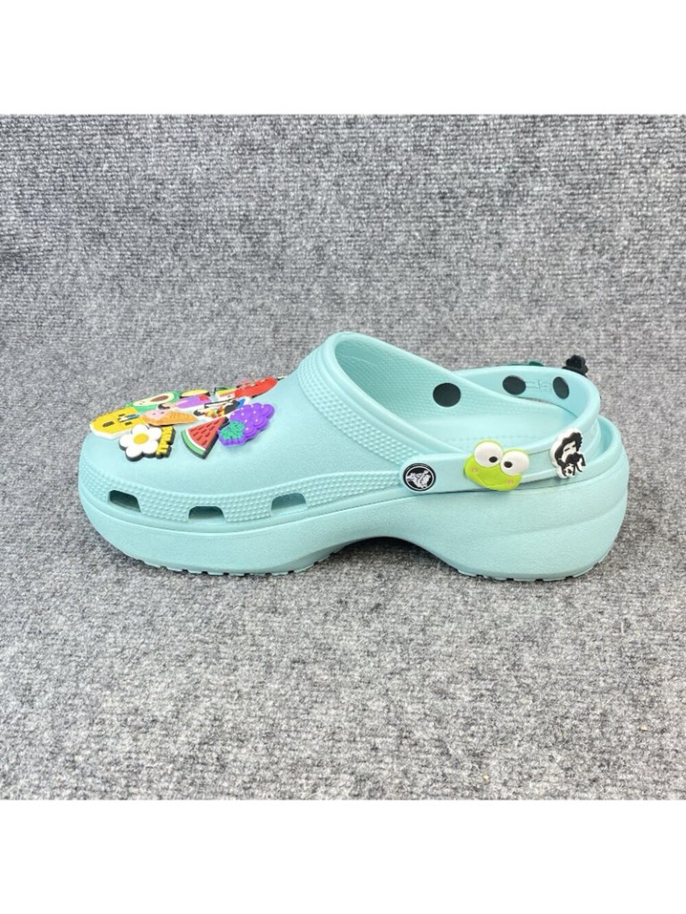 CROCS Original Classic Unisex M9 Women's 11 Aqua Convertible Clogs + 34 Jibbitz - Picture 3 of 12